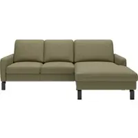 Home affaire Ecksofa "Lecce, L-Form, Federkernpolsterung, Breite 224 cm", oliv, B:224cm H:86cm T:164cm, 100% Leder, Sofas, Ecksofa, inkl. saugroboterfreundliche Höhe & schmale Armlehnen