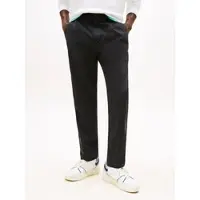 Tommy Hilfiger Stoffhose TOMMY JEANS "TJM ISAAC LIGHT COTTON PANTS", Herren, Gr. 38, Länge 32, schwarz, Web, Obermaterial: 100% Baumwolle, unifarben, regular fit lang, Hosen Stoffhose, Mit Gürtelschlaufen