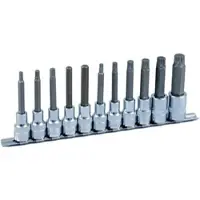 Projahn 1/2" Bit Stecknuss Satz auf Schiene 11tlg 6kant+VZ, 100mm