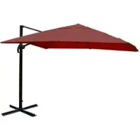 Mendler Gastronomie-Ampelschirm HWC-A96, Sonnenschirm 3x3m (Ø4,24m) Polyester Alu/Stahl 23kg bordeaux ohne Ständer