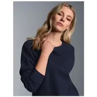 Trigema Sweatshirt "Sweatshirt in Waffeloptik", Damen, Gr. XL, blau (navy), Piqué, 100% Baumwolle, Rundhals, Sweatshirts Sweatshirt