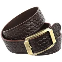 Anthoni Crown Ledergürtel , Damen, Gr. 80, braun, Leder, unifarben, Gürtel Ledergürtel, mit Flecht-Prägung