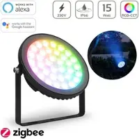 MiBoxer RGB+CCT LED Gartenstrahler 15W 230V Zigbee 3.0 Gartenleuchte mit Erdspie...