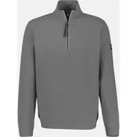Lerros Sweatshirt "Troyer in Sweatqualität aus Strickmaterial", Herren, Gr. 3XL, grau (basalt grau), 90% Baumwolle, 10% Polyester, Sweatshirts Sweatshirt