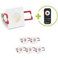 Longlife LED Einbaustrahler Mini Livorno eckig 3W CCT IP65 - Farbe: weiß - Anzahl: 6x