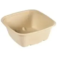 Biopak DUNI Lunchbox Cube Bowl, Bagasse, eckig 196819 , 1 Karton = 4 Beutel à 40 Stück, 1200 ml