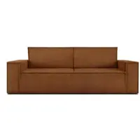 Konsimo Schlafsofa in Pet Friendly Cord-Stoff mit Armlehnen und Bettzeugcontainer "NAPI", Rot, Cordstoff, Loft, 244x89x101 cm