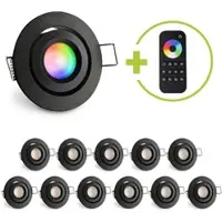 Longlife LED Einbaustrahler Mini schwenkbar Matera 3W RGBW IP44 - Farbe: schwarz matt - Anzah...