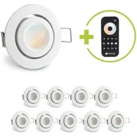 Longlife LED Einbaustrahler Mini schwenkbar Matera 3W CCT IP44 - Farbe: weiß - Anzahl: 10x