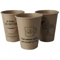 Papstar Pure „100% Fair - Silly Times“ Trinkbecher, Pappe, Umweltfreundliche Coffe ToGo Becher, 1 Packung = 60 Stück, Ø 9 cm, 300 ml