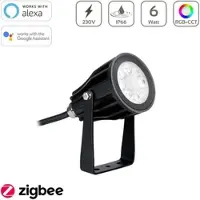 Longlife LED MiBOXER 6W 230V RGB+CCT LED Gartenstrahler Zigbee 3.0 Gartenleuchte mit Erdspieß...