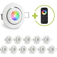 Longlife LED Einbaustrahler Mini schwenkbar Matera 3W RGBW IP44 - Farbe: weiß - Anzahl: 12x