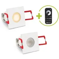 Longlife LED Einbaustrahler Mini Livorno eckig 3W 2700K IP65 - Farbe: weiß - Anzahl: 2x