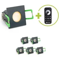 Longlife LED Einbaustrahler Mini Livorno eckig 3W 2700K IP65 - Farbe: anthrazit RAL 7016 - An...