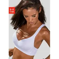 LASCANA Sport-BH ACTIVE, Damen, Gr. 70, Cup C, weiß, Netz, Obermaterial: 67% Polyamid, 20% Elasthan, 13% Polyester, BHs Sport-BH, mit Bügel & eingearbeitetem Push-up-Kissen, Topseller