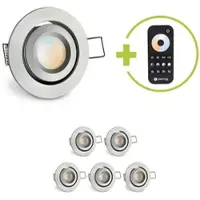 Longlife LED Einbaustrahler Mini schwenkbar Matera 3W CCT IP44 - Farbe: silber - Anzahl: 6x