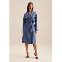 Seidensticker Sommerkleid "Schwarze Rose", Damen, Gr. L (40), Normalgrößen, blau, 100% Baumwolle, unifarben, oversize, V-Ausschnitt, Kleider Sommerkleid, V-Neck Uni