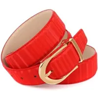 Anthoni Crown Ledergürtel , Damen, Gr. 100, rot, Leder, unifarben, festlich, Gürtel Ledergürtel, mit glänzender ovaler Schließe
