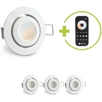 Longlife LED Einbaustrahler Mini schwenkbar Matera 3W CCT IP44 - Farbe: weiß - Anzahl: 4x