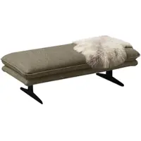 W.Schillig Polsterhocker "broadway", schwarz (pepper s22), B:145cm H:43cm T:71cm, Flachgewebe S22 (100% Polyester), Hocker, Polsterhocker, Füße in Schwarz pulversbeschichtet