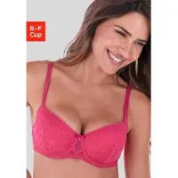 s.Oliver Schalen-BH "Denise", Damen, Gr. 75, Cup C, pink, Spitze, Obermaterial: 70% Polyamid, 20% Polyester, 10% Elasthan, BHs Schalen-BH, im Balconette-Schnitt aus Spitze und fancy Mesh, sexy Dessous