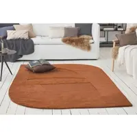 Wecon Home Teppich "Dodo", braun (lehm braun), B:70cm H:10mm L:140cm, Schurwolle, Teppiche, Teppich, Wollteppich, asymmetrisch, hochwertig, handgetuftet, robust, modern