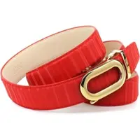 Anthoni Crown Ledergürtel , Damen, Gr. 75, rot, Rindsleder, Gürtel Ledergürtel