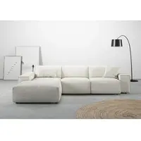 Home affaire Ecksofa "Glimminge auch in Breitcord, Feincord, Bouclé + Easy care-Bezug", weiß, B:294cm H:71cm T:191cm, 96% Polyester, 4% Polyacryl, Sofas, Ecksofa, L-Form, Breite 294, Zierkissen