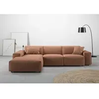 Home affaire Ecksofa "Glimminge auch in Breitcord, Feincord, Bouclé + Easy care-Bezug", braun, B:294cm H:71cm T:191cm, 100% Polyester, Sofas, Ecksofa, L-Form, Breite 294, Zierkissen