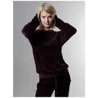 Trigema Sweatshirt "Nicki-Shirt", Damen, Gr. 3XL, aubergine, Nicki, 80% Baumwolle, 20% Polyester, lang, Rundhals, Sweatshirts Sweatshirt
