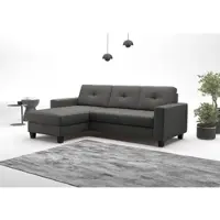 Home affaire Ecksofa "Varese", grau (anthrazit), B:239cm H:91cm T:164cm, Sofas, Ecksofa, wahlweise mit Bettfunktion und Bettkasten