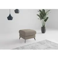 Home affaire Polsterhocker "Rochelle", grau (taupe), B:58cm H:50cm T:58cm, 95% Polyester 5% Polyamid, Hocker, Polsterhocker, moderne 15 cm Metallfüße