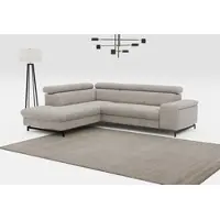 Cotta Ecksofa "Emma L-Form, B: 262 cm", grau (elephant), B:262cm H:97cm T:215cm, Sofas, Ecksofa, mit Kopfteilverstellung, optional Bettfunktion & Bettkasten