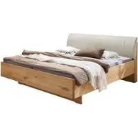 Wiemann "Cardiff, Bettgestell, Bettrahmen, teilmassiv, mit Polsterkopfteil" Belastbarkeit 110/220 Kg, 4-fache höhenverstellbar, MADE IN GERMANY, Fußteil aus Massivholz, verschiedene Größen