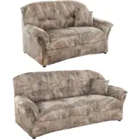 Domo Polstergarnitur "Bahia belastbar bis 140kg/ Sitz, mit Federkern", braun, B:200cm H:91cm T:92cm, 100% Polyester, Sitzmöbel-Sets, Polstergarnitur, Microfaser MELROSE, mocca