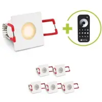 Longlife LED Einbaustrahler Mini Livorno eckig 3W 2700K IP65 - Farbe: weiß - Anzahl: 6x