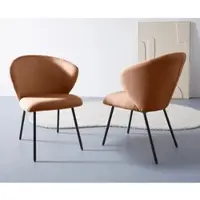LeGer By Lena Gercke Esszimmerstuhl "Galilea", braun (caramel), B:63cm H:84cm T:64cm, Polyester, , Stühle, Esszimmerstuhl, mit elegantem Strukturstoffbezug und stabilem Metallfuß