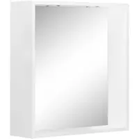 Welltime Badspiegel "Davos", weiß, B:60cm H:64cm T:18cm, Holzwerkstoff, Spiegel, Badspiegel, LED
