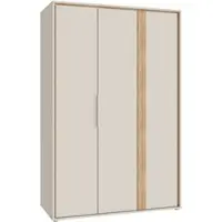 Forte WEXLIN Kleiderschrank 120 130, moderner Kleiderschrank, 2 Drehtüren, Kinder- und Jugendzimmer, Holzwerkstoff, Kaschmir|Beige|Mauvella Eiche Holzdekor, 126,3 cm breit x 193,7 cm hoch x 60 cm tief