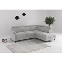 Sit&More Ecksofa SIT & MORE "Glendale, L-Form", grau (silber), B:247cm H:84cm T:193cm, 90% Polyester, 10% Polyamid, Sofas, Ecksofa, inkl. Kopfteilverstellung, wahlweise mit Vorziehsitz und Bettkasten