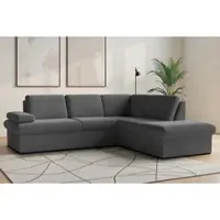 Sit&More Ecksofa SIT & MORE "Moreno L-Form, B: 238 cm", grau (anthrazit), B:238cm H:82cm T:202cm, 100% Polyester, Sofas, Ecksofa, mit Armteilverstellung, optional Schlaffunktion