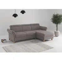 Home affaire Ecksofa "Glendale, L-Form", taupe, B:253cm H:84cm T:166cm, 90% Polyester, 10% Polyamid, Sofas, Ecksofa, inkl. Kopfteilverstellung, wahlweise mit Vorziehsitz und Bettkasten