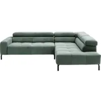Home affaire Ecksofa "Claya, L-Form, incl. Kopfteilverstellung, Breite 276 cm", grün, B:276cm H:71cm T:219cm, 95% Polyester, 5% Nylon, Sofas, Ecksofa, wahlweise elektrischer Sitzvorzug