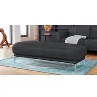 W.Schillig Hocker "montanaa", schwarz (schwarz z59), B:141cm H:42cm T:61cm, Hocker, Hocker, mit Metallfüßen in Silber matt, Breite 141 cm