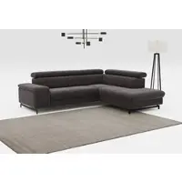 Cotta Ecksofa "Emma L-Form, B: 262 cm", braun (mud), B:262cm H:97cm T:215cm, Sofas, Ecksofa, mit Kopfteilverstellung, optional Bettfunktion & Bettkasten