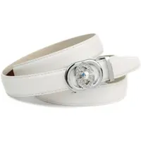 Anthoni Crown Ledergürtel , Damen, Gr. 95, weiß, Leder, unifarben, Gürtel Ledergürtel, in weiß mit aufwendiger Schmuck-Schließe