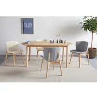s.Oliver Esszimmerstuhl "Kailee", beige (cremefarben), B:49cm H:88cm T:70cm, Polyester, Stühle, Esszimmerstuhl, weicher Bouclé-Bezug, ergonomisches Design, Eschenholzgestell