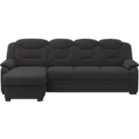 Cotta Ecksofa "Marcus L-Form", schwarz, B:257cm H:99cm T:162cm, 100% Polyester, Sofas, Ecksofa, wahlweise mit Bettfunktion