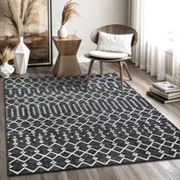 Sanat Teppich "Boho 8205", schwarz, B:240cm H:10mm L:340cm, Kunstfaser, Teppiche, Teppich, Kurzflor, robust, Boho, Scandic, für Fussbodenheizung geeignet