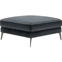 Leonique Sitzhocker "Chicago", grau (anthrazit), B:84cm T:84cm, Hocker, Sitzhocker, Polsterhocker, graublauer Velourstoff, klassisch/modern, 84x84x49